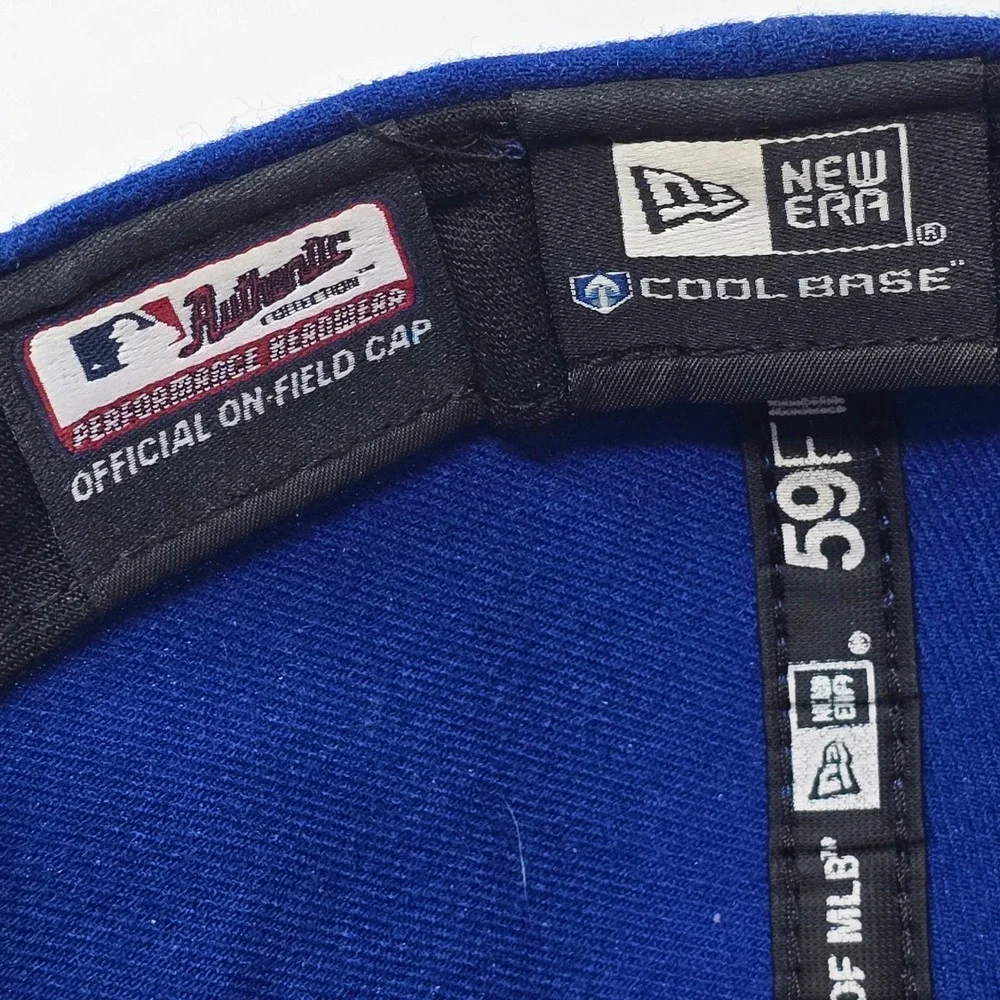 New Era New York Mets 59FIFTY Fitted Hat Size 8 Blue Orange MLB Cool Base Cap